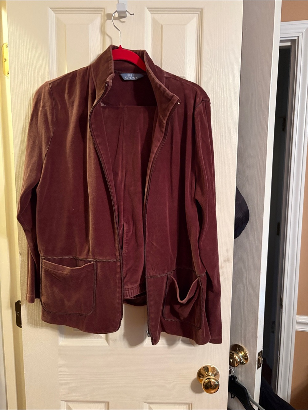 Corduroy Track Jacket in Burgundy -